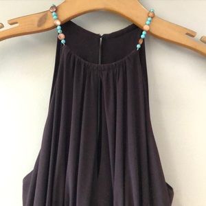 Jones New York Chocolate brown beaded halter dress